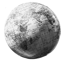 a vintage globe in monochrome